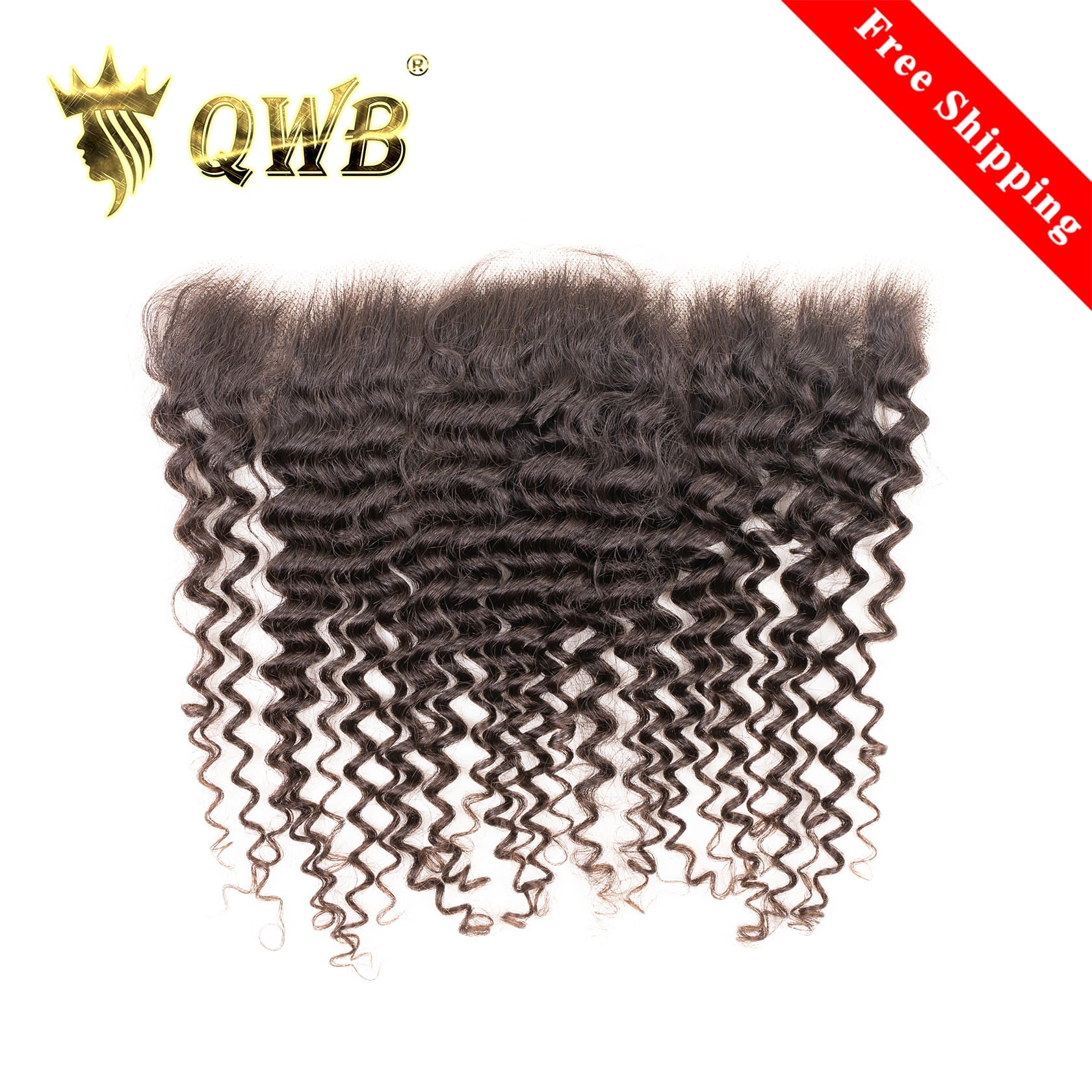 QWB Deep Wave 13x4 HD Frontal Plucked Natural Hairline Brazilian Human picture